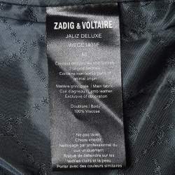 Zadig & Voltaire Black Leather Fringed Mini Skirt M