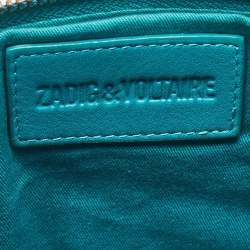 Zadig & Voltaire Multicolor Python Embossed Leather Rock Foldover Chain Clutch 