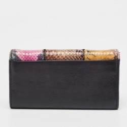 Zadig & Voltaire Multicolor Python Embossed and Leather Flap Continental Wallet