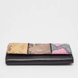 Zadig & Voltaire Multicolor Python Embossed and Leather Flap Continental Wallet