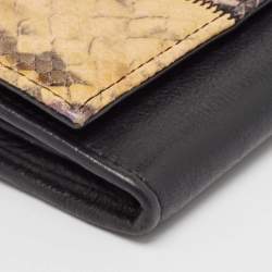 Zadig & Voltaire Multicolor Python Embossed and Leather Flap Continental Wallet