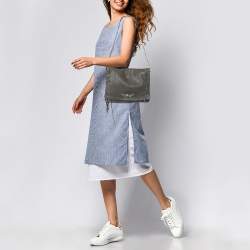 Zadig & Voltaire Grey Leather Rock Chain Link Pochette Shoulder Bag