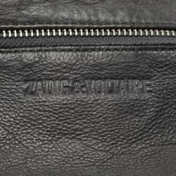 Zadig & Voltaire Grey Leather Rock Chain Link Pochette Shoulder Bag