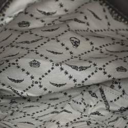 Zadig & Voltaire Grey Leather Rock Chain Link Pochette Shoulder Bag
