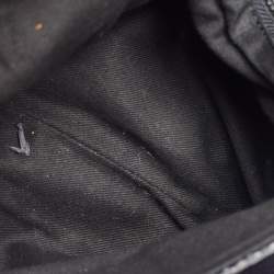 Pre Owned Zadig & Voltaire Black/Navy Blue Leather and Suede Patchwork Flap Shoulder Bag