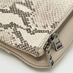 Zadig & Voltaire Grey Python Embossed Leather Rock Foldover Clutch Bag