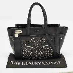 Pre Owned Zadig & Voltaire Candide Embellished Medium Black Leather Tote