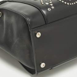 Pre Owned Zadig & Voltaire Candide Embellished Medium Black Leather Tote