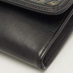 Pre Owned Zadig & Voltaire Le City Black Printed Fabric and Leather Wallet On Chain