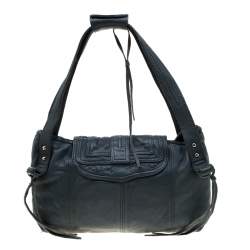 Zadig & Voltaire Blue Leather Baguette Hippy Lave Hobo 