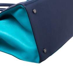 Pre Owned Zadig and Voltaire Blue/Green Leather Large Candide Tote