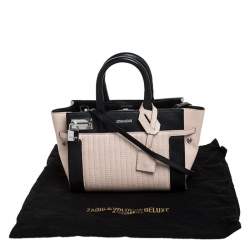 Pre Owned Zadig and Voltaire Beige/Black Leather XS Candide Tote