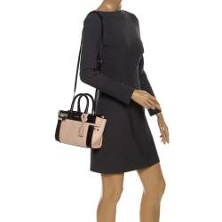 Pre Owned Zadig and Voltaire Beige/Black Leather XS Candide Tote