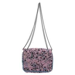 Zadig and Voltaire Pink/Blue Fabric and Leather Shoulder Bag