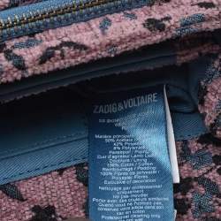 Zadig and Voltaire Pink/Blue Fabric and Leather Shoulder Bag