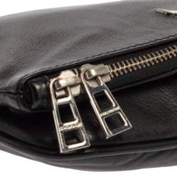 Pre Owned Zadig & Voltaire Black Leather Rock Foldover Crossbody Bag