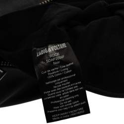 Pre Owned Zadig & Voltaire Black Leather Rock Foldover Crossbody Bag