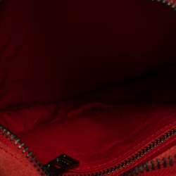 Pre Owned Zadig & Voltaire Camine Red Suede Bamboo Hippie Crossbody Bag