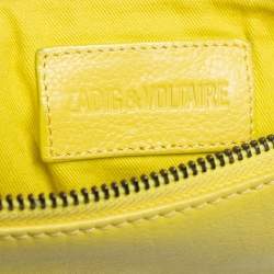Pre Owned Zadig & Voltaire Yellow Leather Rock Foldover Crossbody Bag
