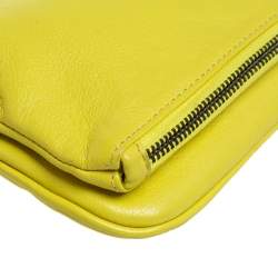 Pre Owned Zadig & Voltaire Yellow Leather Rock Foldover Crossbody Bag