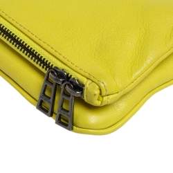 Pre Owned Zadig & Voltaire Yellow Leather Rock Foldover Crossbody Bag
