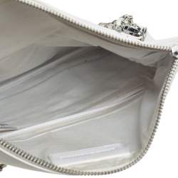 Pre Owned Zadig and Voltaire White Leather Rocky Foldover Shoulder Bag