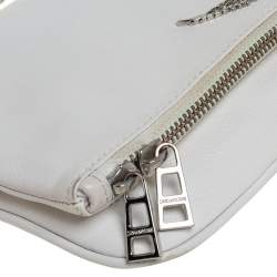 Pre Owned Zadig and Voltaire White Leather Rocky Foldover Shoulder Bag