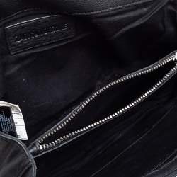 Pre Owned Zadig & Voltaire Black Leather Studded Crossbody Bag