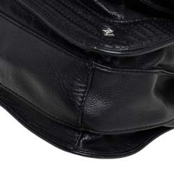 Pre Owned Zadig & Voltaire Black Leather Studded Crossbody Bag