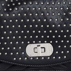 Pre Owned Zadig & Voltaire Black Leather Studded Crossbody Bag