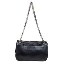 Pre Owned Zadig & Voltaire Black Leather Studded Crossbody Bag