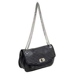 Pre Owned Zadig & Voltaire Black Leather Studded Crossbody Bag
