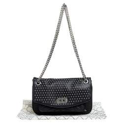 Pre Owned Zadig & Voltaire Black Leather Studded Crossbody Bag