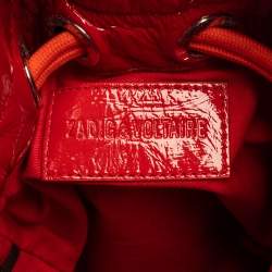 Zadig and Voltaire Red Patent Leather Ring Handle Clutch 