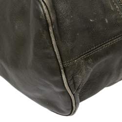 Pre Owned Zadig & Voltaire Dark Green Leather Sunny Boston Bag