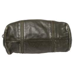 Pre Owned Zadig & Voltaire Dark Green Leather Sunny Boston Bag