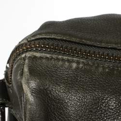 Pre Owned Zadig & Voltaire Dark Green Leather Sunny Boston Bag