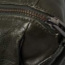 Pre Owned Zadig & Voltaire Dark Green Leather Sunny Boston Bag