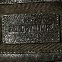 Pre Owned Zadig & Voltaire Dark Green Leather Sunny Boston Bag
