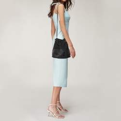 Zadig and Voltaire Black Canvas And Embossed Leather Bucket Bag