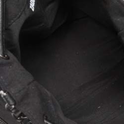Zadig and Voltaire Black Canvas And Embossed Leather Bucket Bag