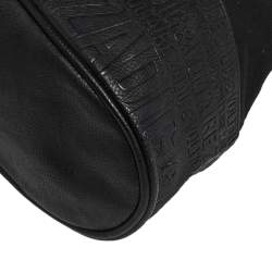 Zadig and Voltaire Black Canvas And Embossed Leather Bucket Bag