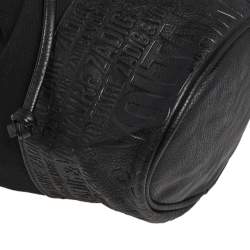Zadig and Voltaire Black Canvas And Embossed Leather Bucket Bag