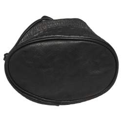 Zadig and Voltaire Black Canvas And Embossed Leather Bucket Bag