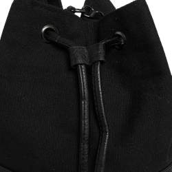 Zadig and Voltaire Black Canvas And Embossed Leather Bucket Bag