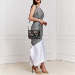 Pre Owned Zadig and Voltaire Black Leather Skeleton And Guitar Crossbody Bag