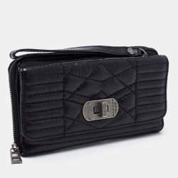 Zadig and Voltaire Black Quilted Leather Continental Wallet