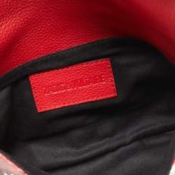Zadig & Voltaire Red Python Embossed Leather Rock Foldover Clutch Bag