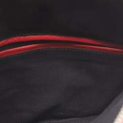 Zadig & Voltaire Red Python Embossed Leather Rock Foldover Clutch Bag