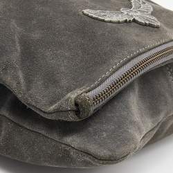 Pre Owned Zadig & Voltaire Grey Suede  Rock Crossbody Bag 